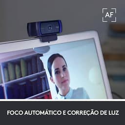 Webcam Full HD Logitech C920s com Microfone Embutido e Proteção de Privacidade para Chamadas e Gravações em Video Widescreen 1080p