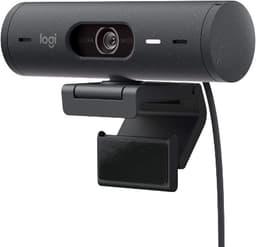 Webcam Full HD Logitech Brio 500 com Microfones Duplos com Redução de Ruídos, Proteção de Privacidade