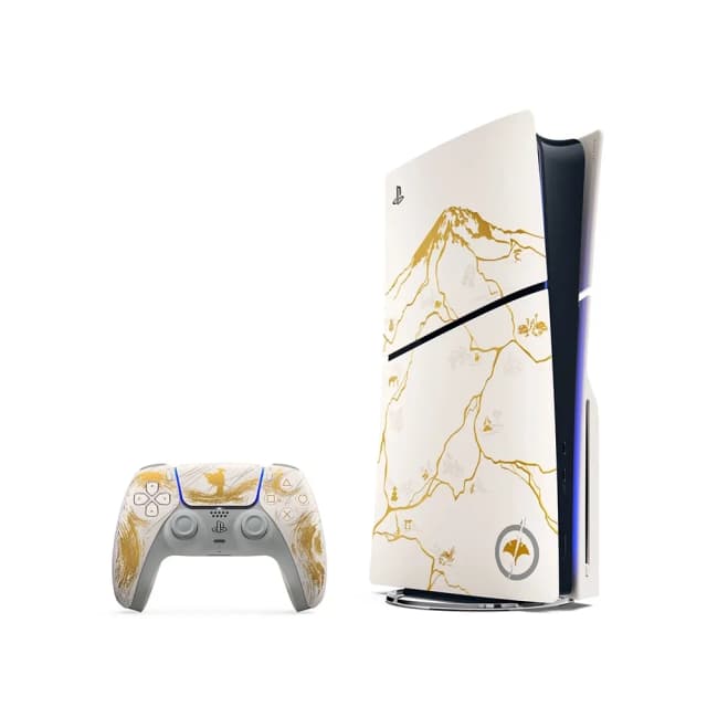 Console Sony PlayStation 5 Slim, Edição Limitada Ouro, Ghost of Yotei, SSD 1TB, Controle Sem Fio DualSense